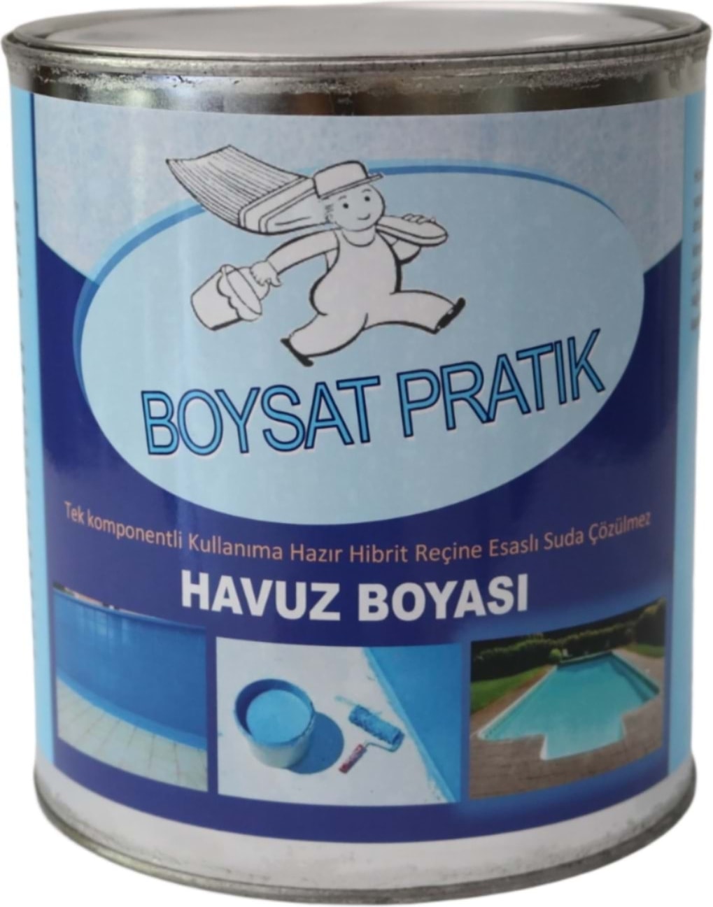 Pratik Tek Komponentli Solvent Bazlı Havuz Boyası 2.5 kg - Havuz Mavi