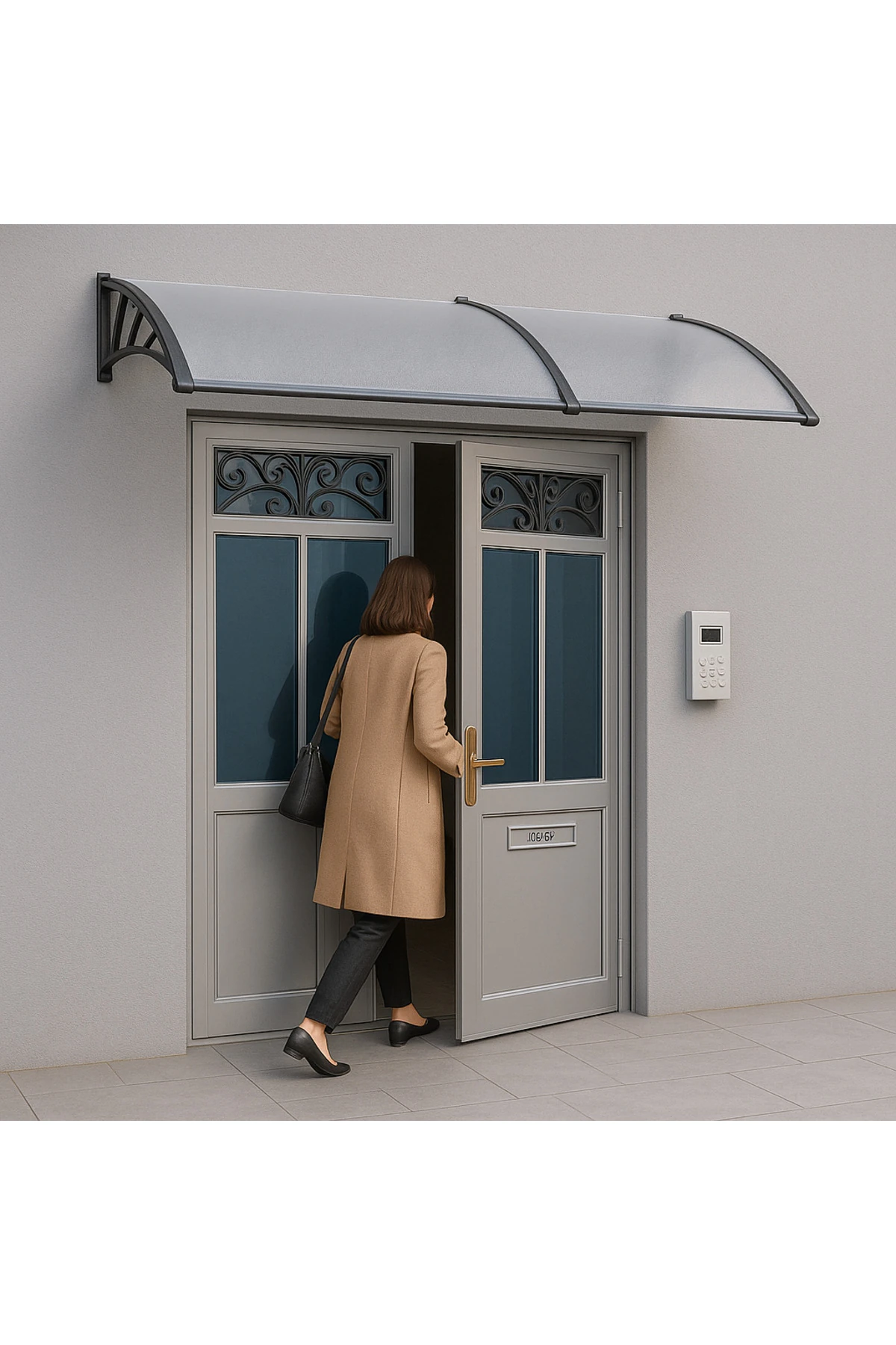 COSMOS Kapı Pencere Üstü Pratik Sundurma 105x240 - Şeffaf