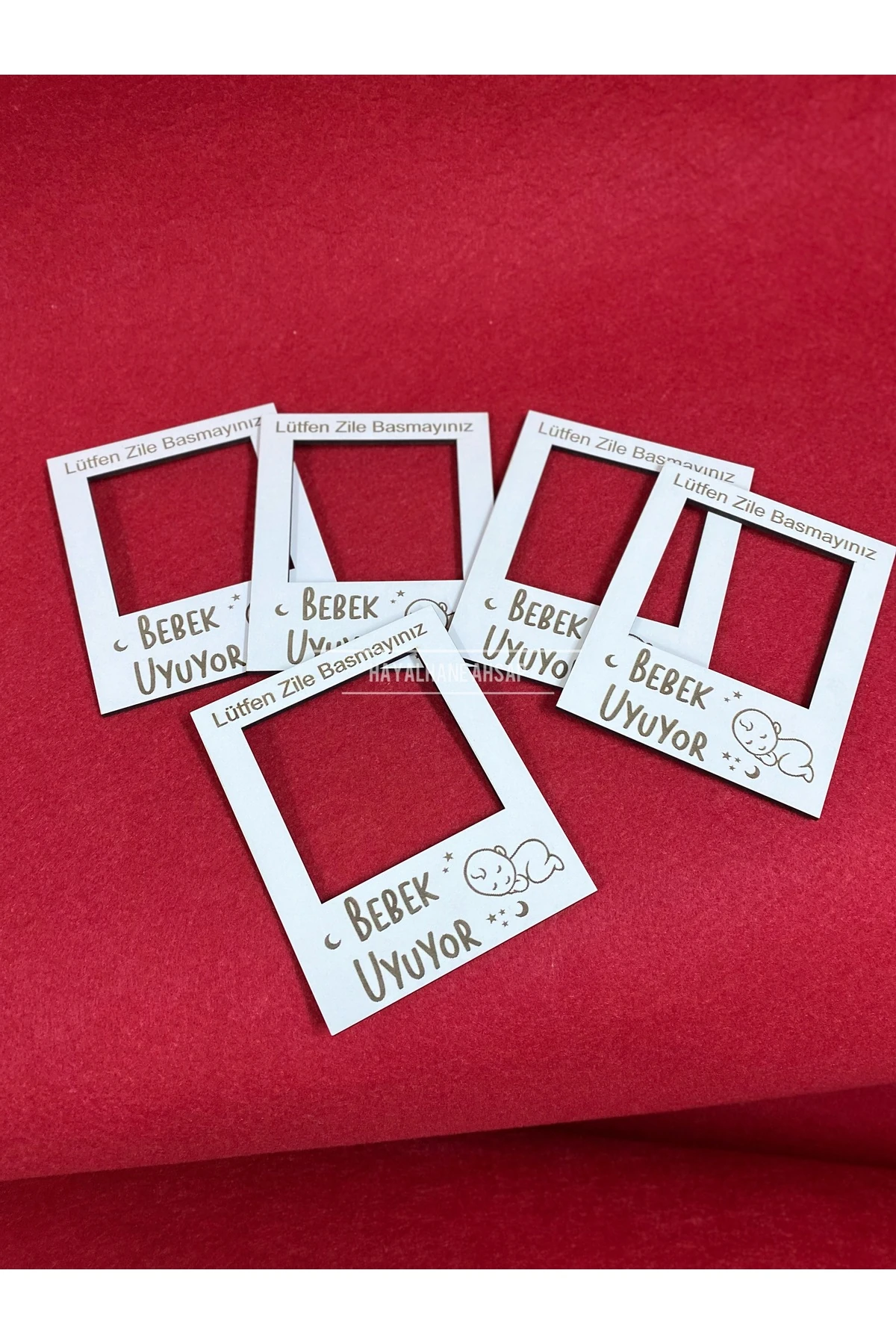 Bebek Uyuyor Lütfen Zile Basmayın Ahşap Kapı Zili Priz Süsü