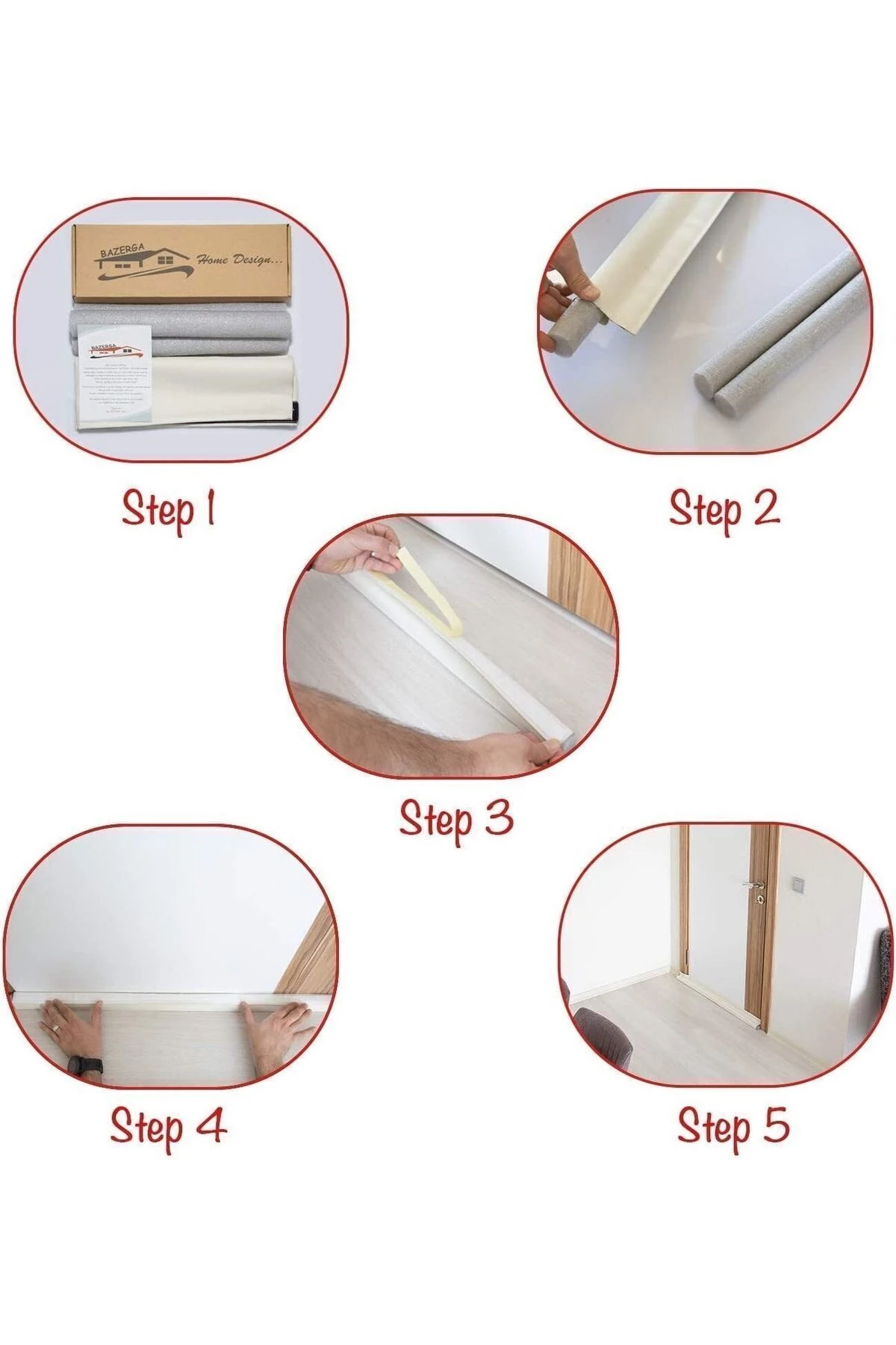 Kapı Altı Rüzgar Önleyici Sünger Kapı Altlığı Lüks Model Siyah Çelik Kapı