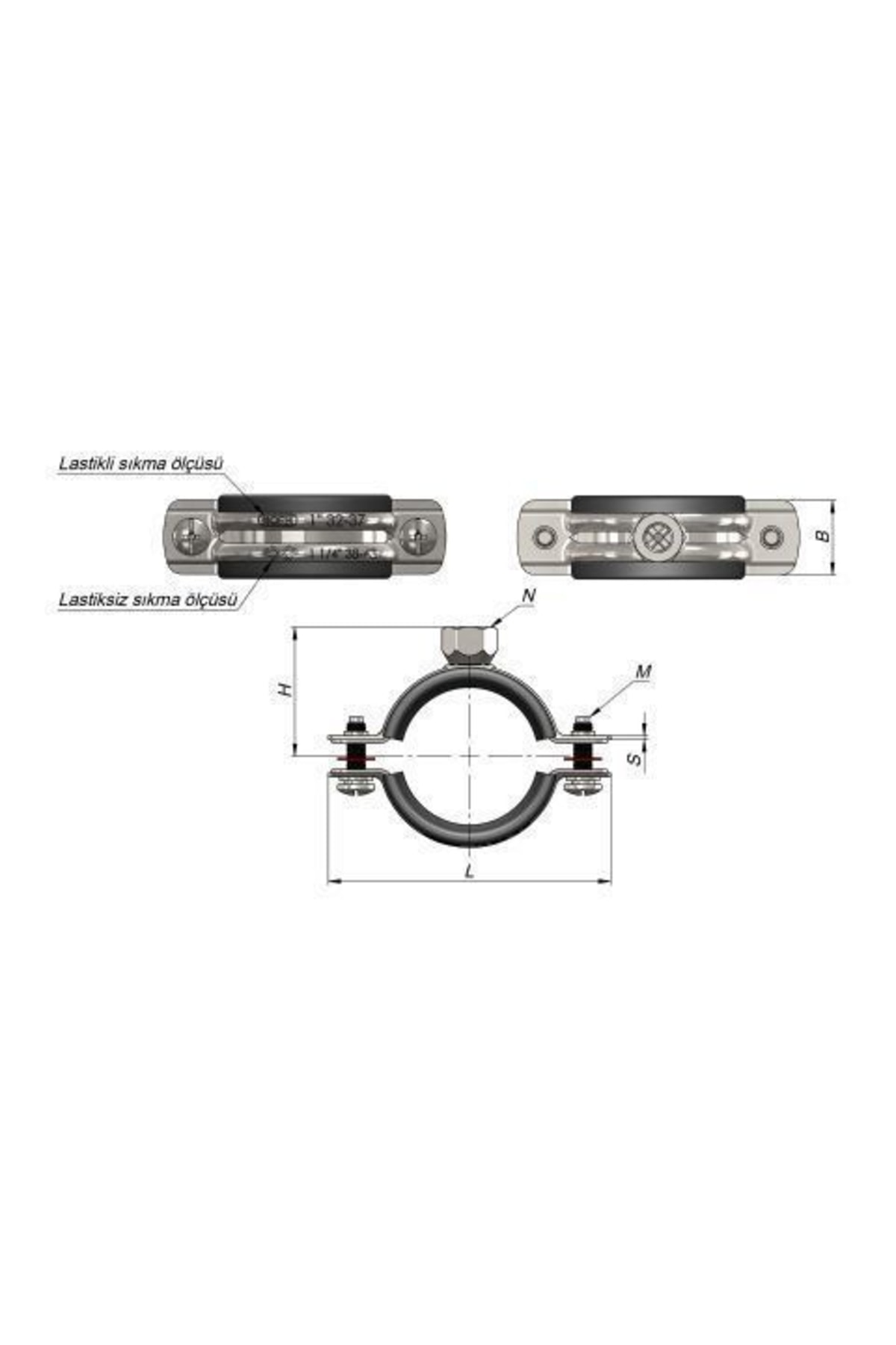 Doğalgaz Boru Kelepçesi Somunlu 8''