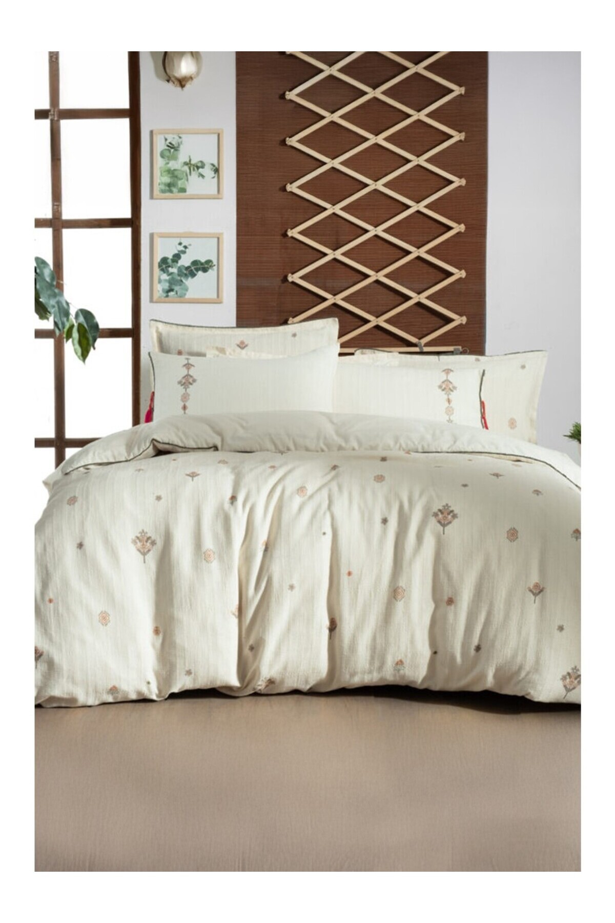 Idil Ekru %100 Pamuk Mood Comfort Çift Kişilik Nevresim Takımı