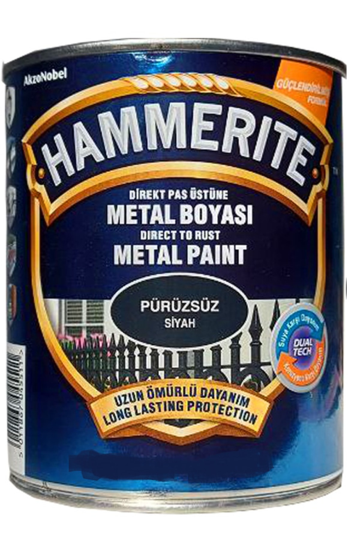 Hammerite Düz Siyah 2,5lt (3,5 Kg)