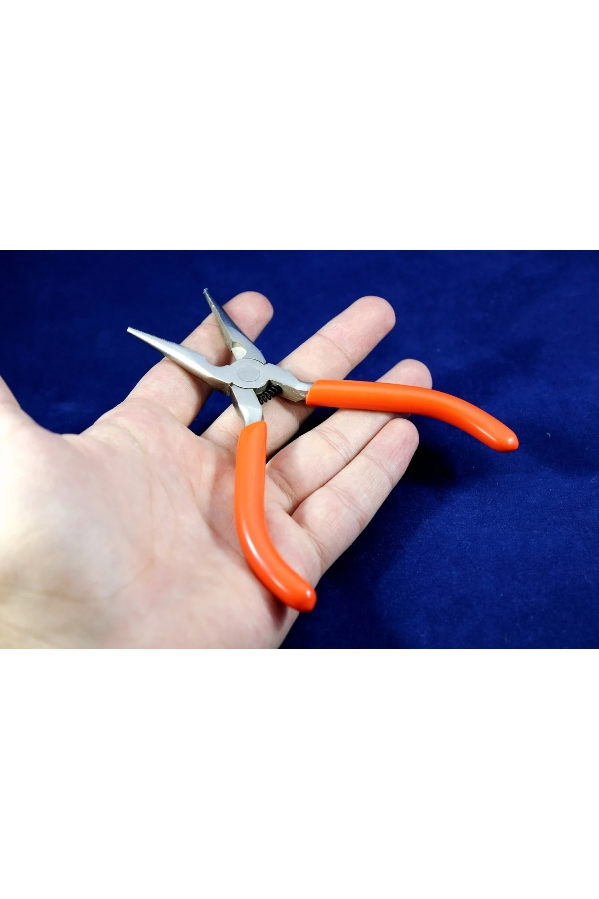 1 Adet - Tırtıklı Kargaburun Pense, Takı Pensesi, Yaylı El Işi Pense, Hobi Tipi Pense,