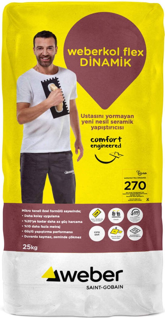 Kol Flex Dinamik Gri 25 kg Seramik Yapıştırıcı (C2 Te)