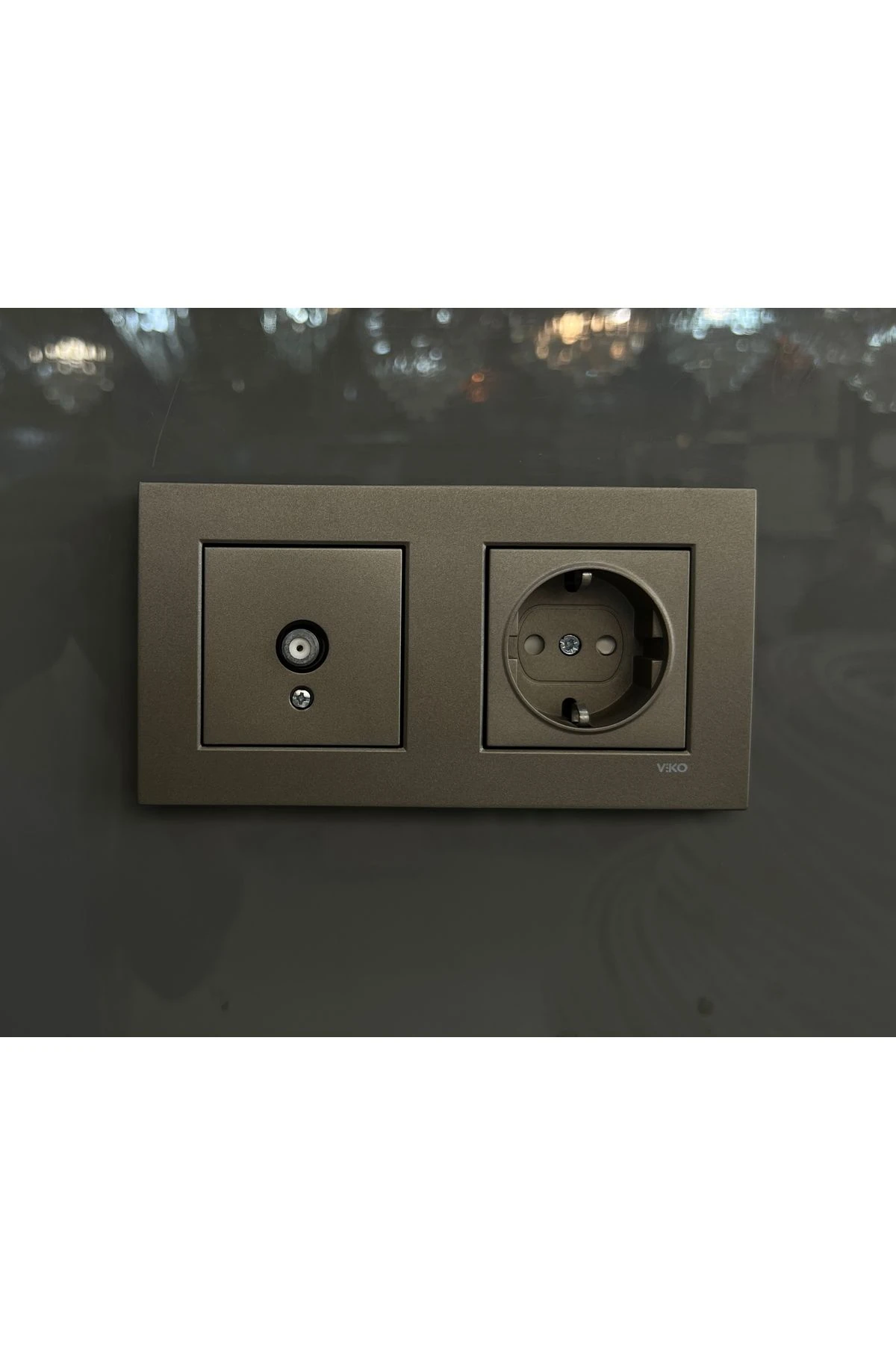 Novella antrasit ikili set uydu prizi+Topraklı Priz