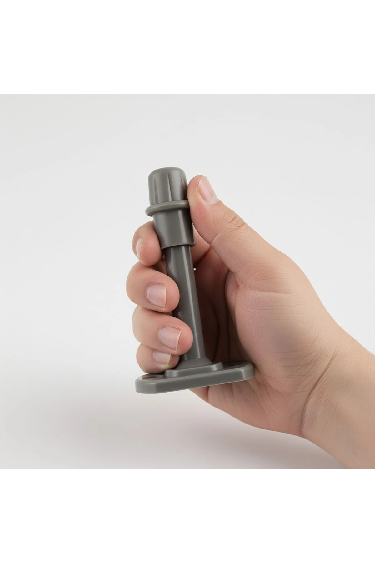 Plastik Kapı Pencere Arkası Gri Renk Tampon 8 CM Vidalı Duvar Koruyucu Silikon Stoper 1 Adet