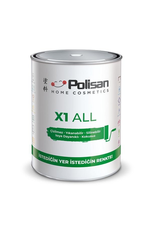 X1 All Yeni Nesil Dönüşüm Boyası Dolap-fayans-cam-plastik-ahşap-duvar Sınırsız Renk 0.75 lt