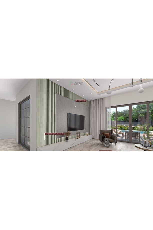 Lb-3771 Soft Touch Yeni Gri Duvar Dekorasyon Profili 18x126x280 Mm