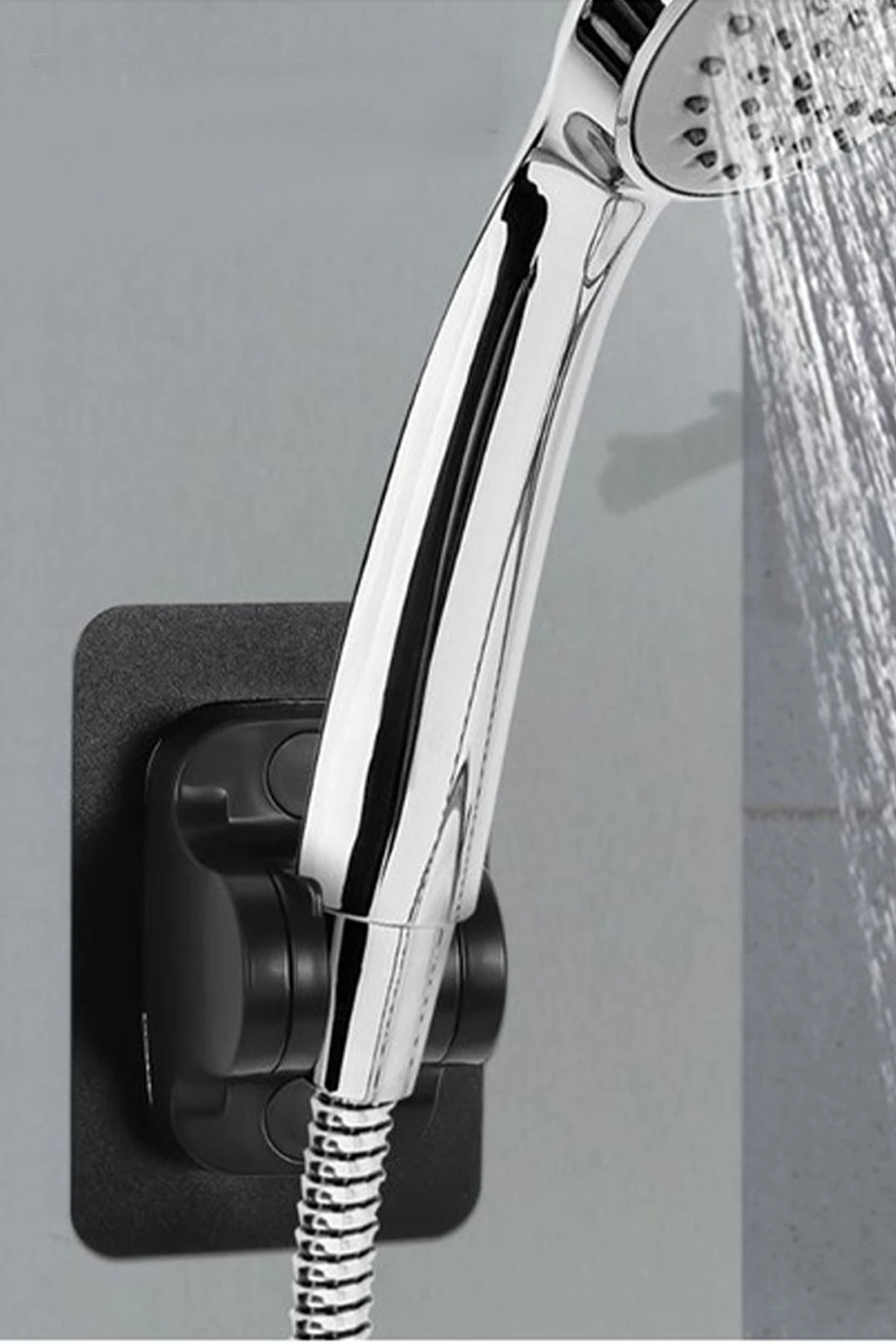 Duş Başlık Tutucu Ayarlanabilir Su Geçirmez Yapışkanlı Mafsal 120 Derece Oynar Başlıklı Banyo Aparat