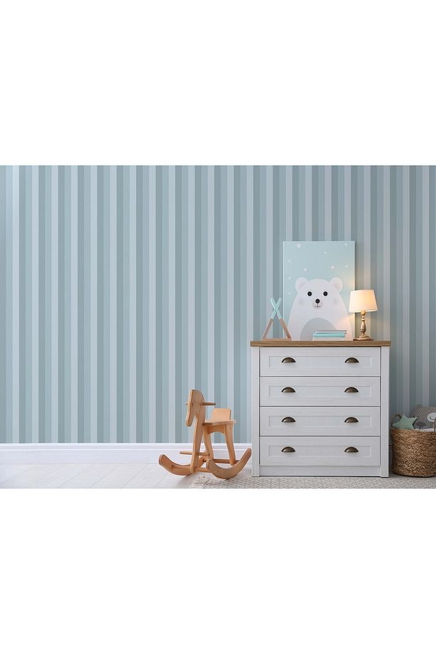 Ada Kids 8908-2 Duvar Kağıdı Beyaz Çizgili