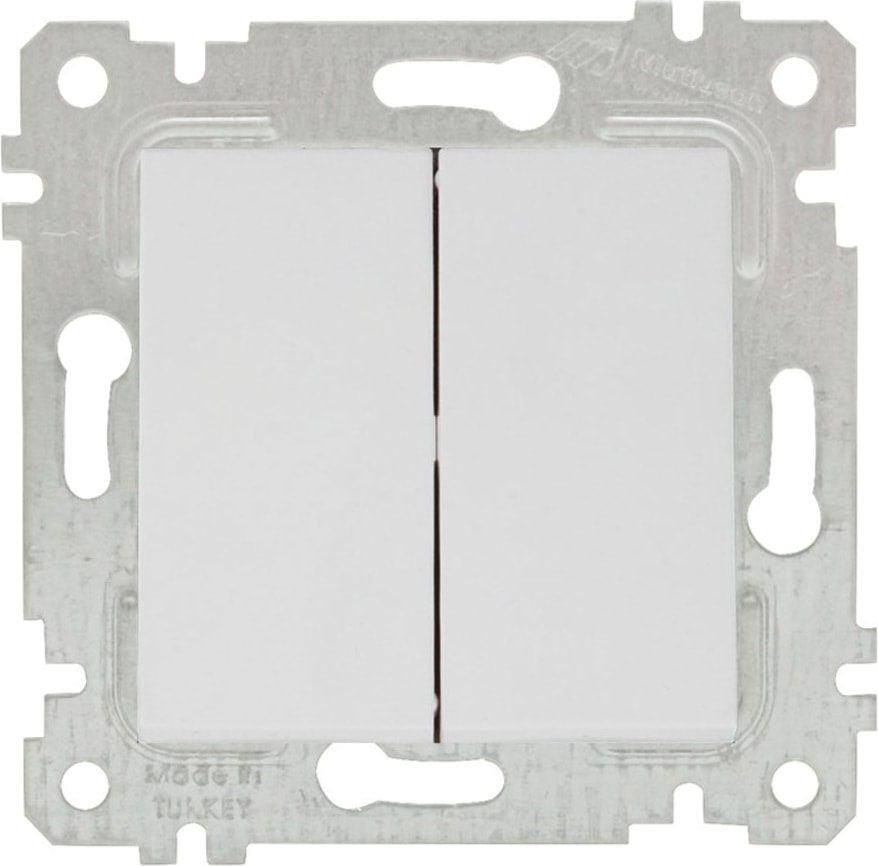 Rita Beyaz Mekanizma + Tuş Komütatör (Vidalı)