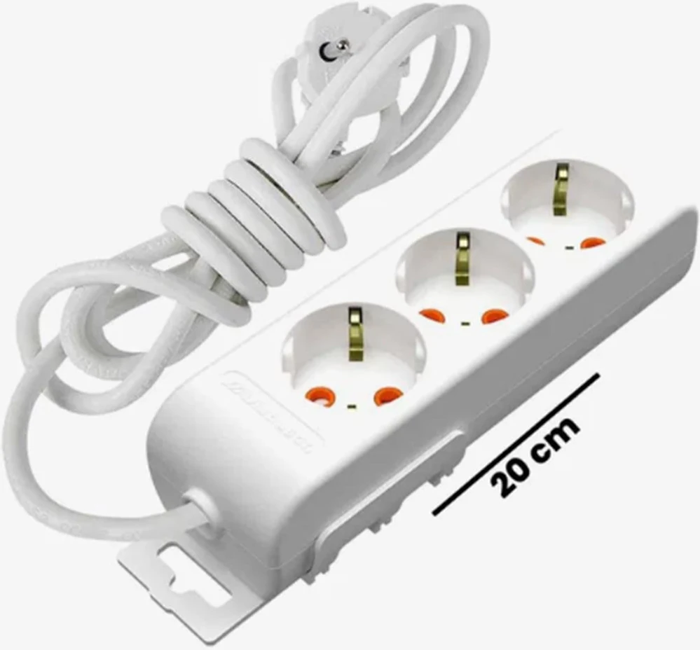 Mutlusan Rı-Tech 3lü 1mt Topraklı Grup Priz (001 175 310002 01 00)