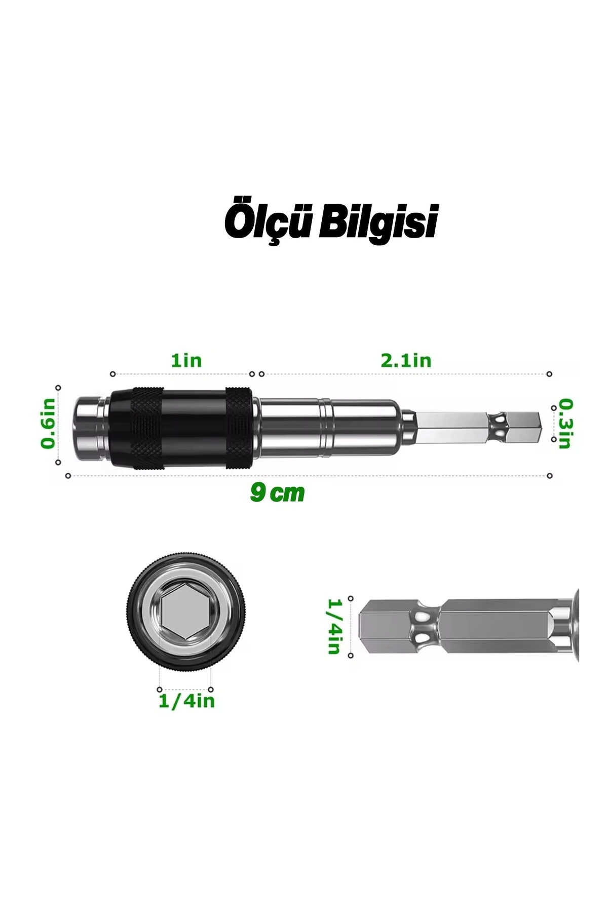 1 Adet Açılı Oynar Başlıklı Bits Uç 1/4" 90 mm Manyetik Mıknatıslı Matkap Uyumlu 20° Lokma Ucu