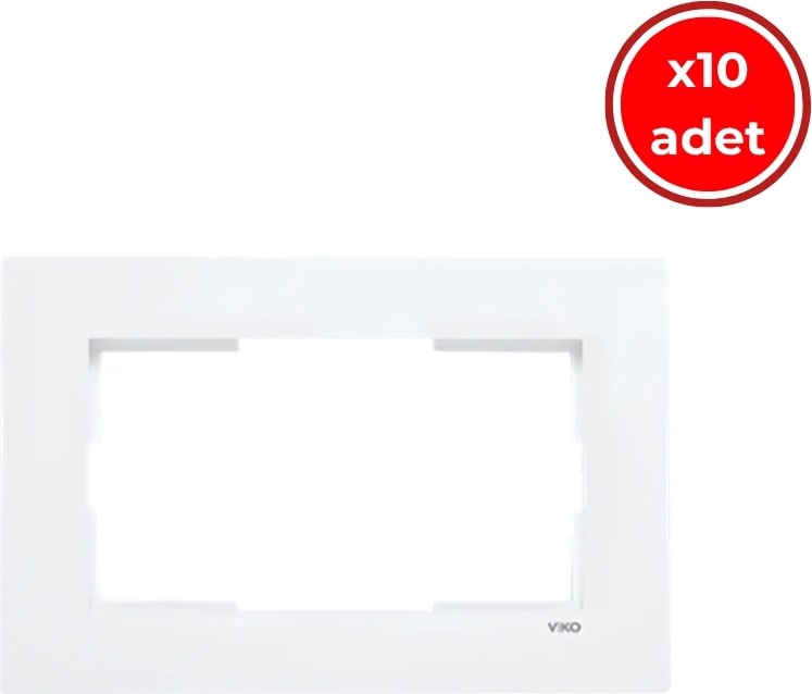 Karre Ikili Priz Çerçeve, 10 Adet, Yatay, Beyaz, Dayanıklı,modern