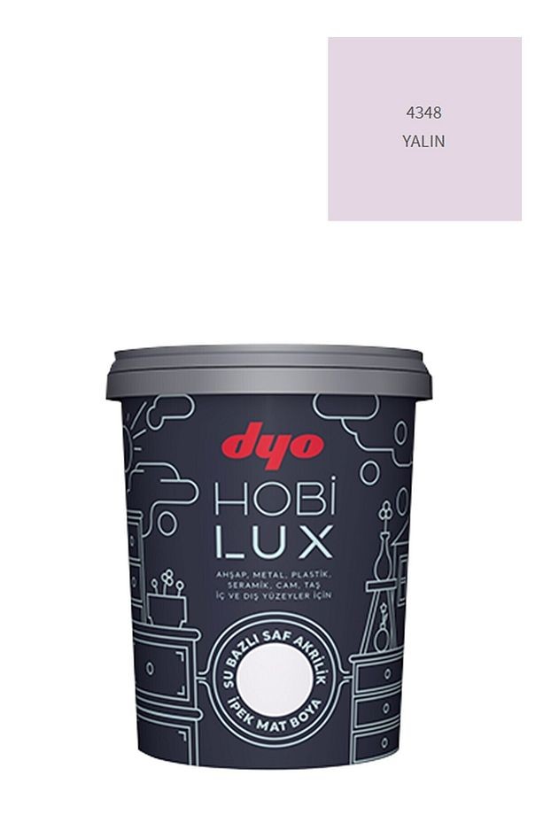 Hobilux Su Bazlı Saf Akrilik Ipek Mat Boya 0,9 Lt Hobi Boya 4348 Yalın