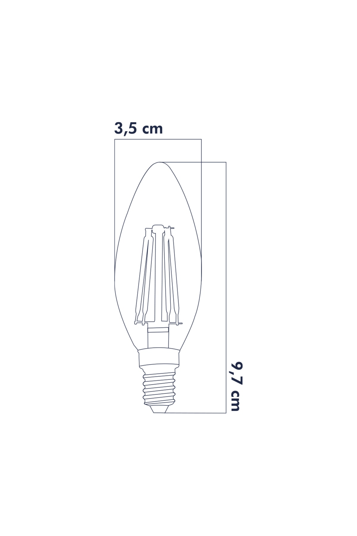 3 Renkli Led Filament Rustik Ampul 6W E14 C35 ERD-260