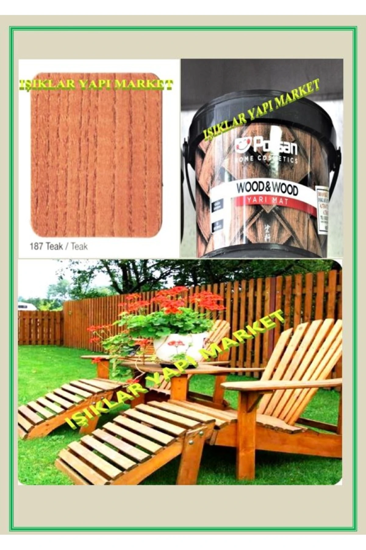 Wood&w-antiaging-ahşap Verniği-yarı Mat-su Bazlı-2,5litre (2,60KG.)-187-teak