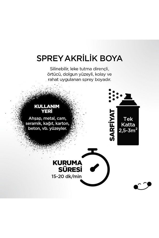 AKRİLİK SPREY TRAFIK BEYAZ - 9016