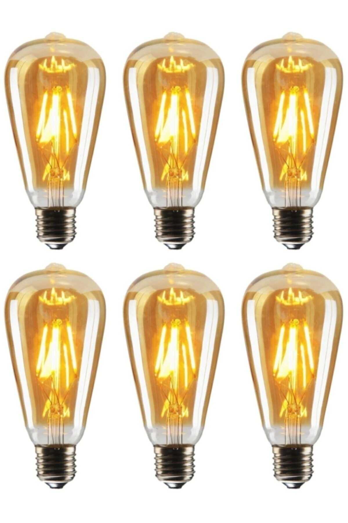Rustik Led Ampul Amber E27 Duy Armut Tipi St64 Dekoratif - Toptan Koli Fiyatı-50 Adettir