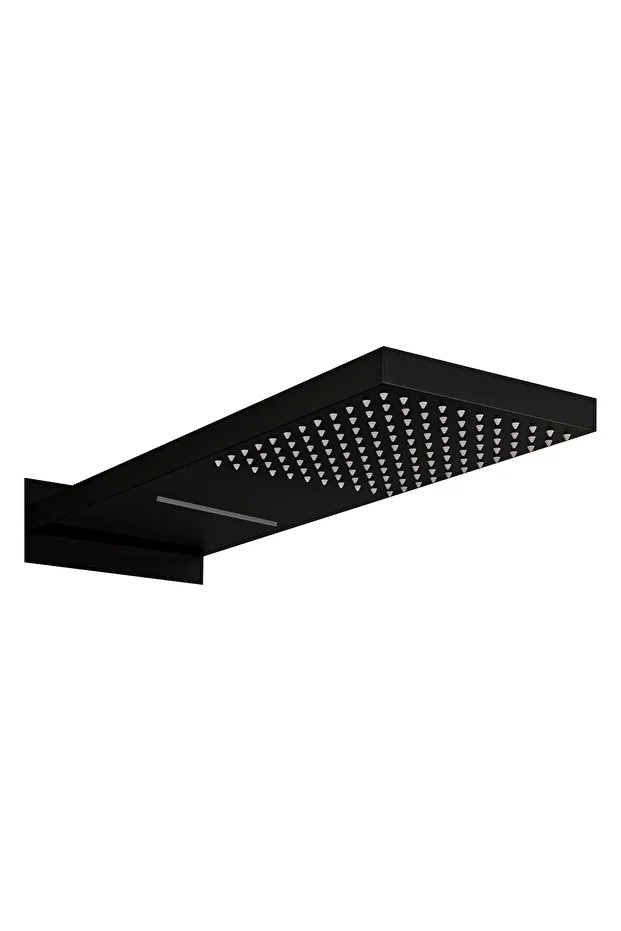 Ankastre Panel Tepe Duş Başlığı Şelale Siyah Ktd110-b