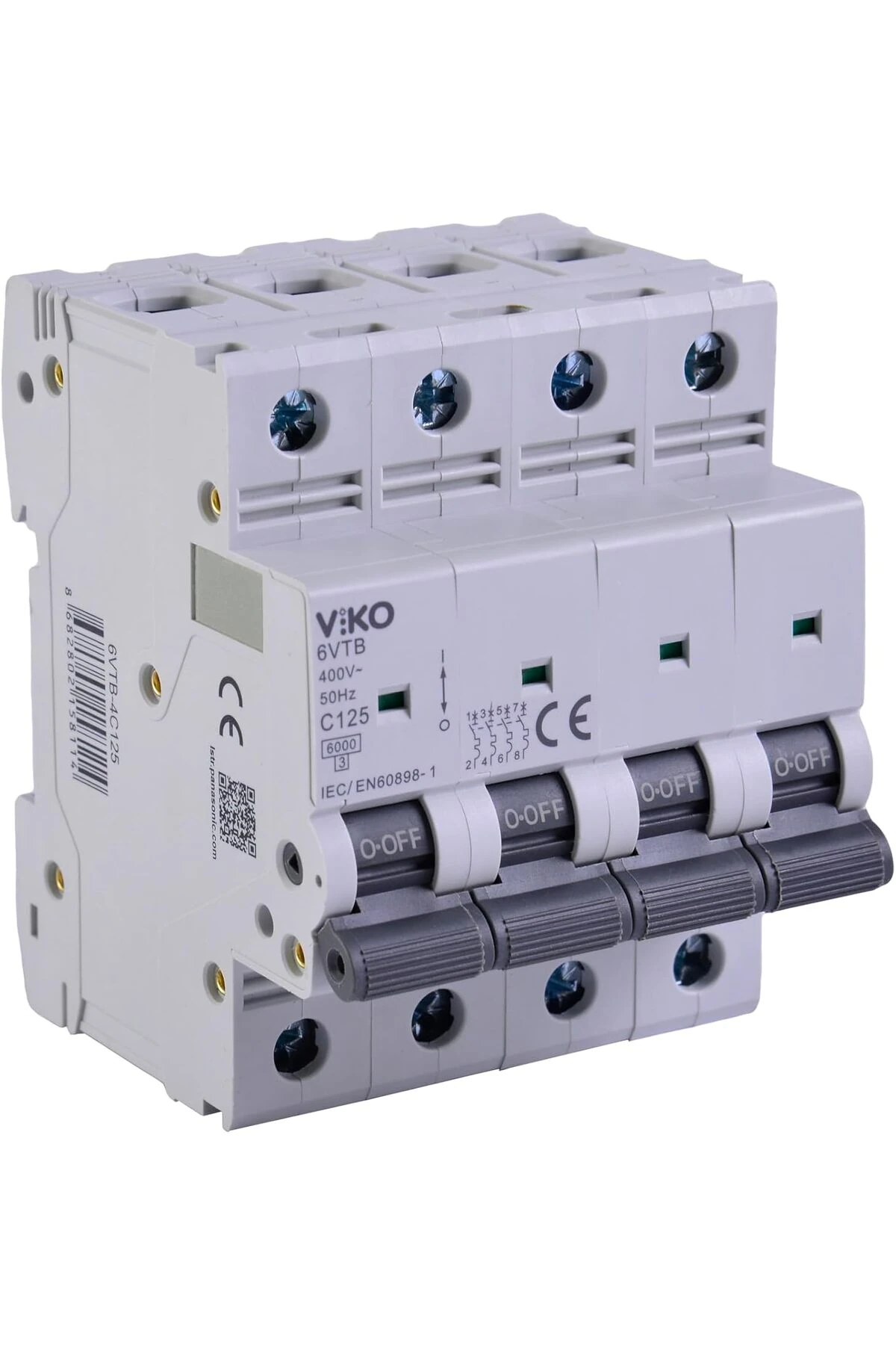 6VTB-4C125 Otomatik Sigorta 6KA C Tipi 4 Kutup 125A Trent&Co 1166718