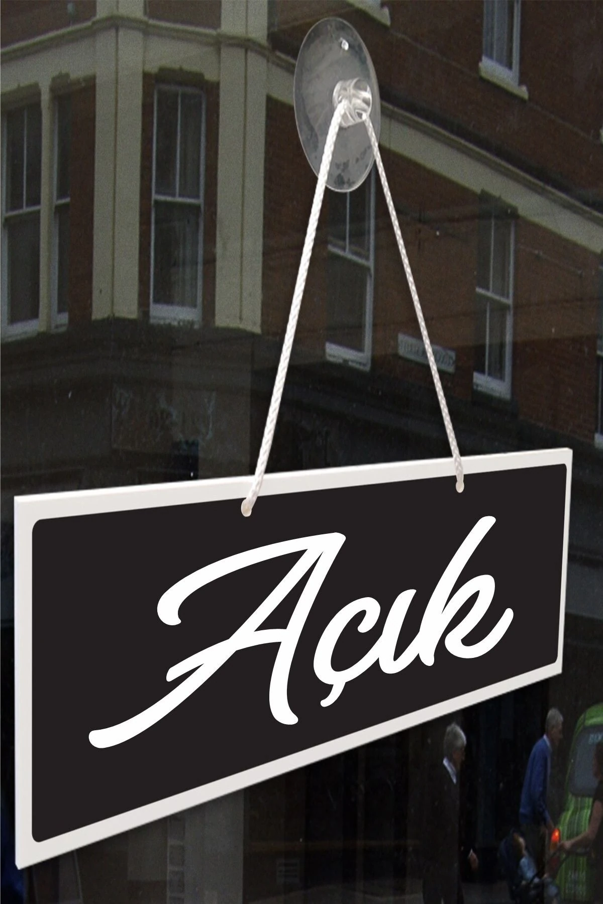 Ahşap Açık Kapalı Mağaza Kapı Yönlendirme Levhası Tabelası