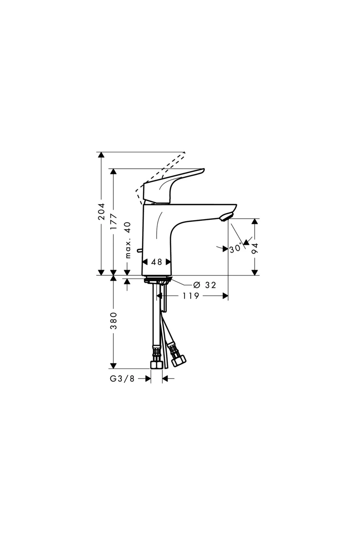 Focus E2 Tek Kollu Lavabo Bataryası