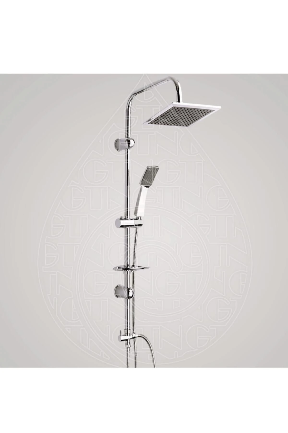 İlhan Lüx Raylı Uzun Duş Seti Kare Başlıklı