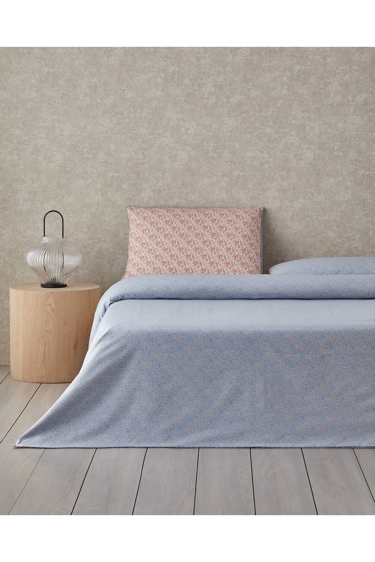 Floral Breeze Kolay Ütülenir Çift Kişilik Nevresim Takımı 200x220 cm Pembe - Mavi