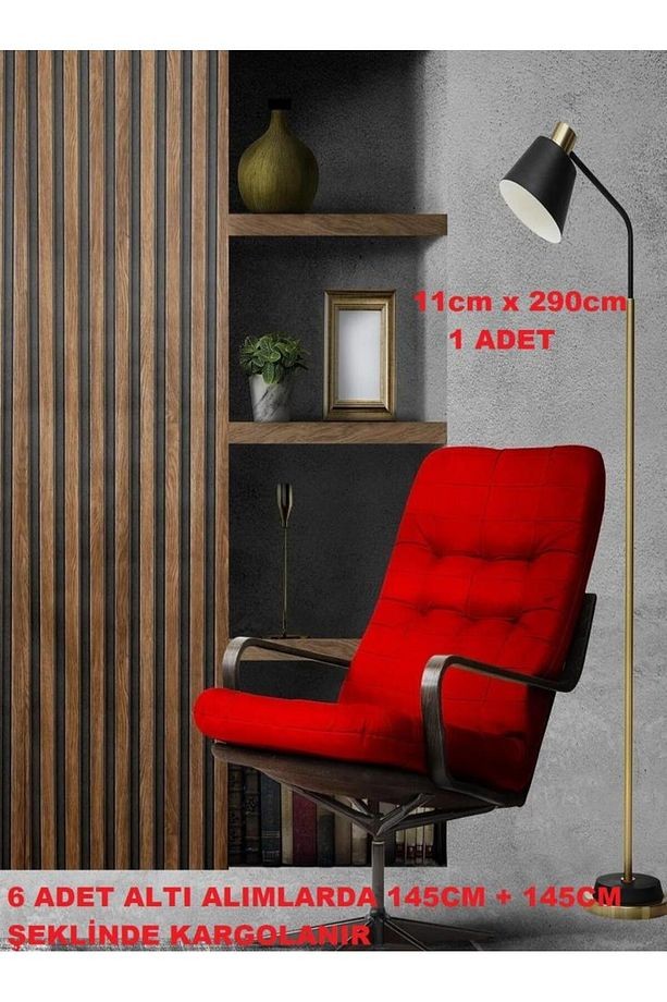 ATC Antik Ceviz Model 11cm x290cm 1 Adet  Ev Ofis Konut Dekoratif PVC Lambiri Duvar Kağıdı Paneli