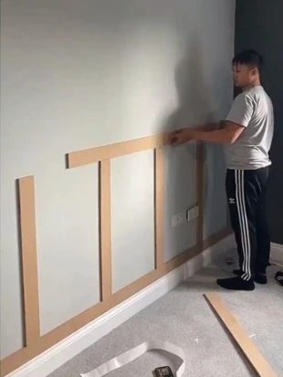 ® Boyanabilir 100X8X6MM Ham Mdf Iskandinav Duvar Çıtası 1 Paket (5 Adet)