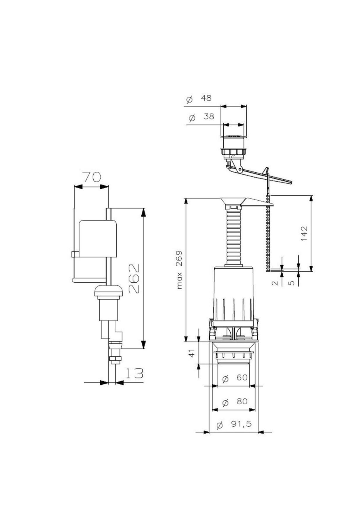 Rezervuar I?ç Takım Alttan Giriş 6l (Sİ-Sİ)