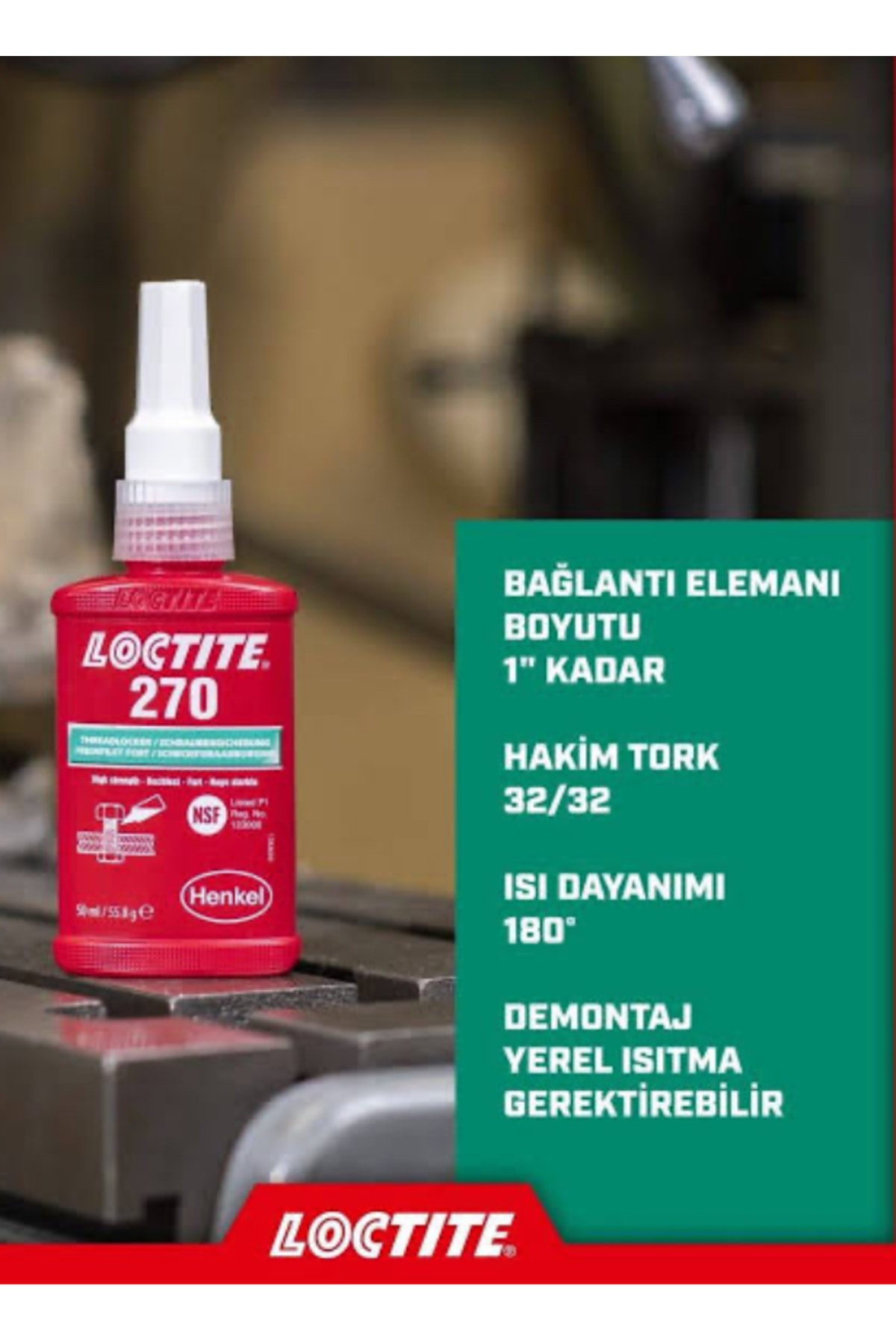 Loctite 270 Vida Sabitleyici 250 ml