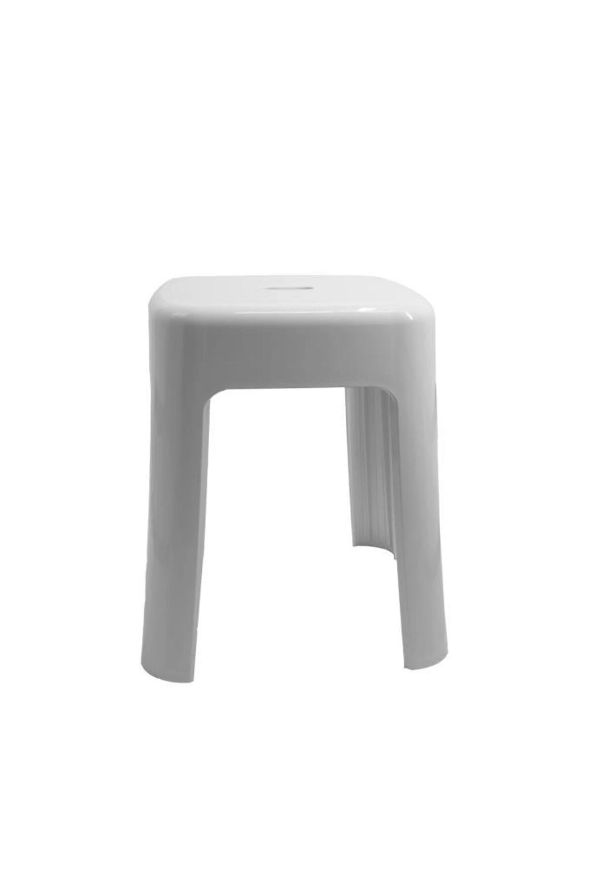 Tabure Sağlam Plastik Kırılmaya Dayanıklı Bahçe, Balkon ,Banyo Beyaz