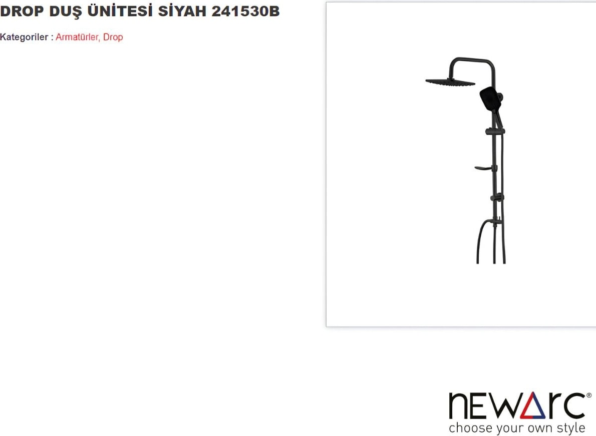 Drop Siyah Duş ÜNITESI,241530B