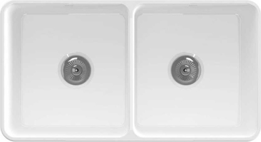 Bocchi Lavello Dekorlu Çift Gözlü Mutfak Eviyesi 84 cm 1601-001-0120 Beyaz