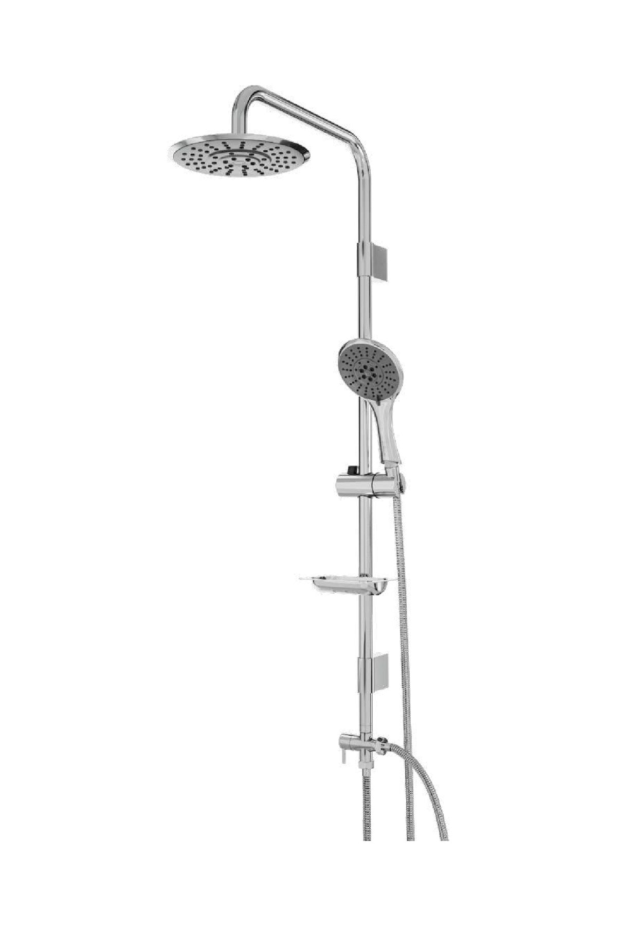 Flo S A41937 Banyo Bataryası Tema Paslanmaz Çelik Yağmur Tepe Duş Seti 2'li Set
