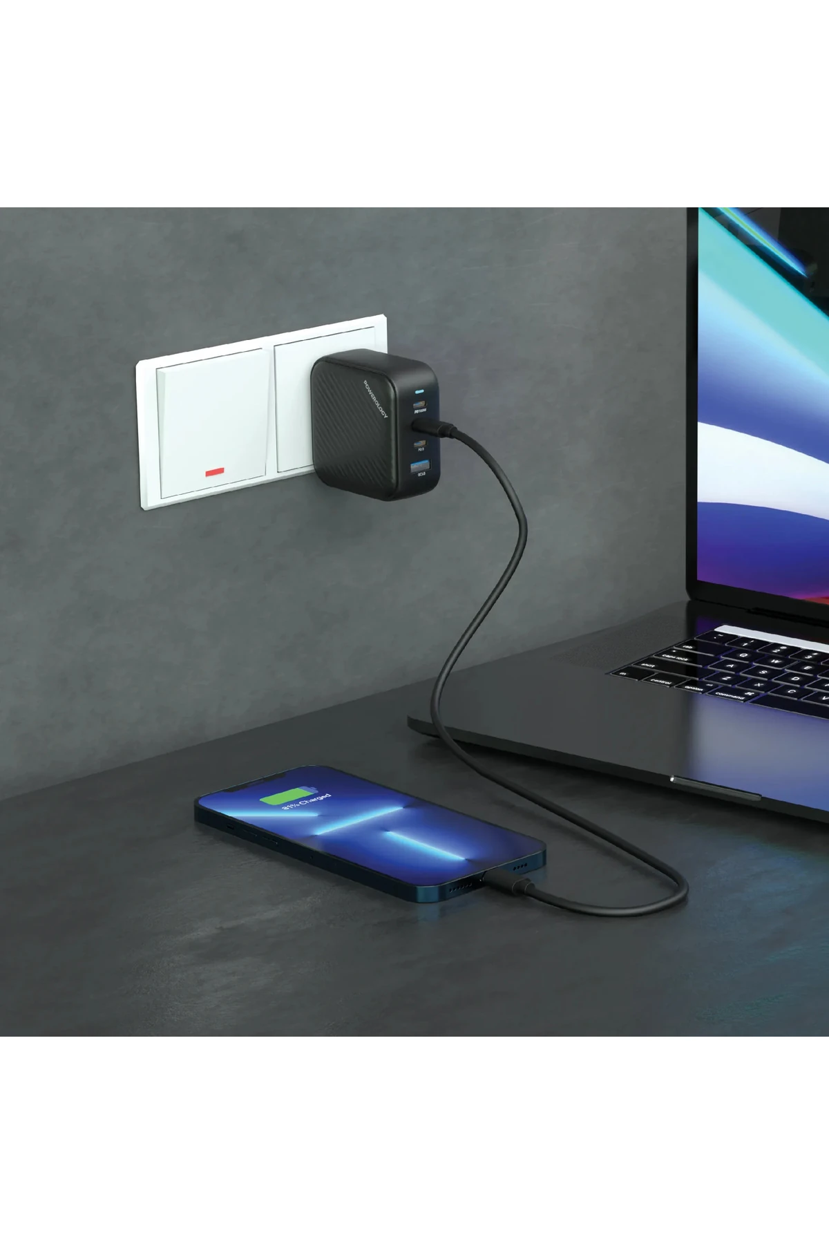 100W Üçlü PD + 1 QC3.0 Dünya Seyahat Şarj Kiti