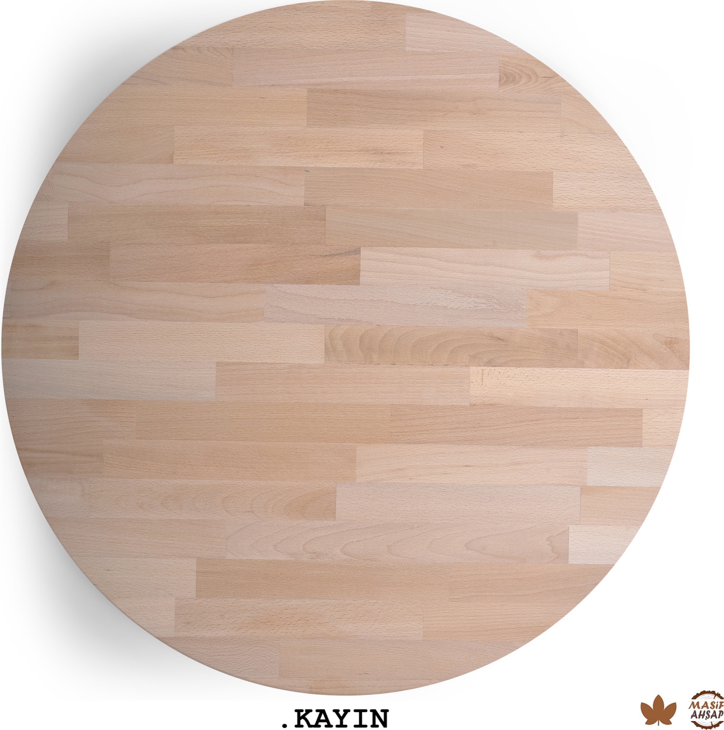 Yuvarlak Ahşap Plaka Masa ve Sehpa Tablası Meşe-60 Cm-18 mm