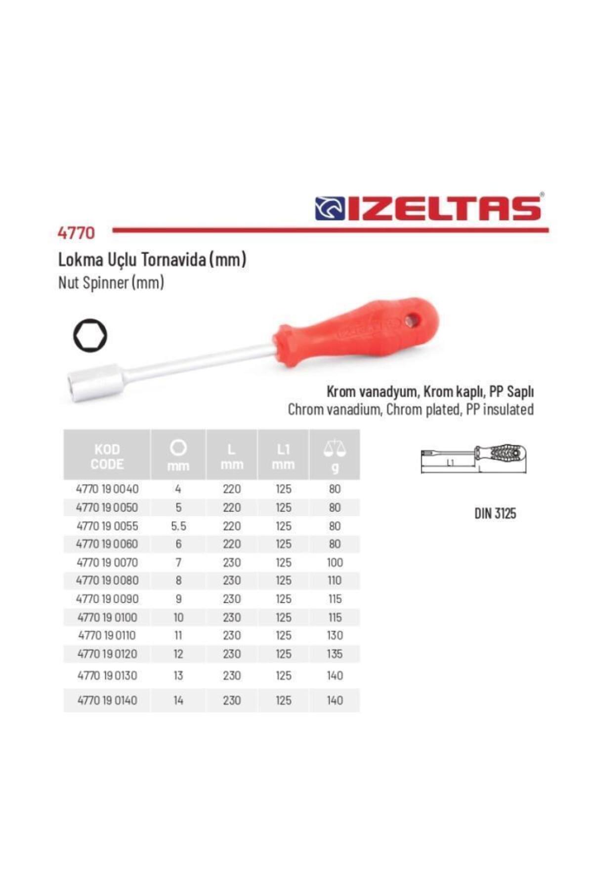 İZELTAŞ 9mm Lokma Uçlu Tornavida 4770 19 0090