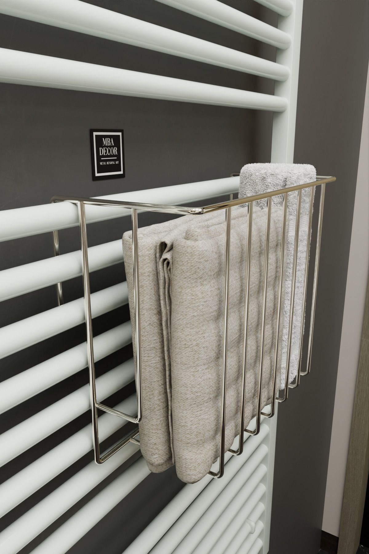 Gümüş Havlupan Düzenleyici Asılabilir Organizer Banyo Havluluk Tuvalet Kağıdı 30x28x10cm