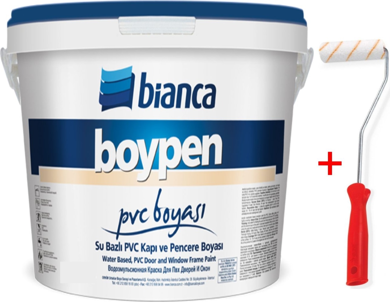 Boypen Pvc Kapı-Pencere-Tavan Boyası Kullanıma Hazır 1 kg Beyaz Rulo -Su Bazlı-Kokusuz