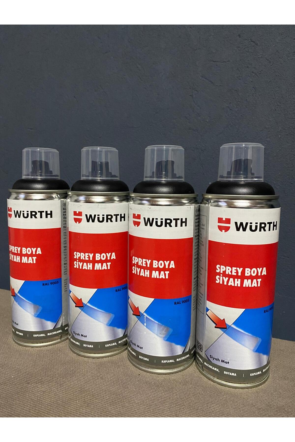 WÜRTH SPREY BOYA  SİYAH MAT  4'LÜ