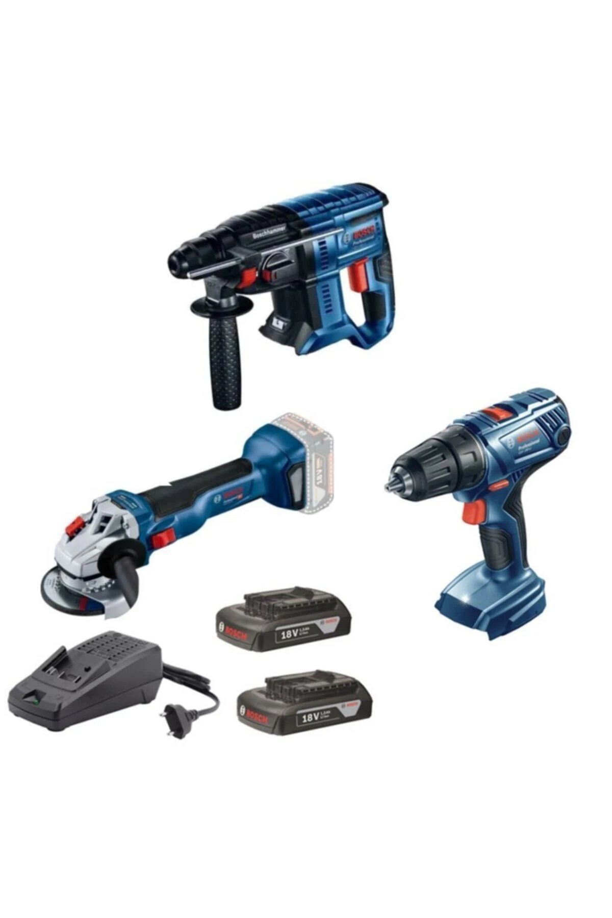 Gbh 180-lı + Gws 180 + Gsr 180 + 2*1,5 Akü Mega Set