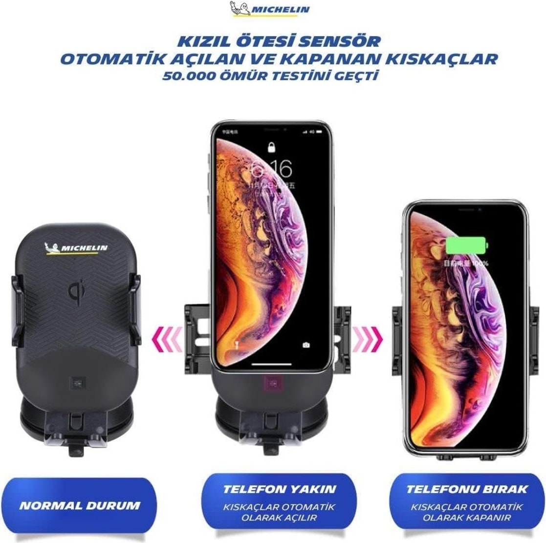 MC33368 Wireless Telefon Şarj Cihazı ve Dokunmatik Akıllı Telefon Tutucu