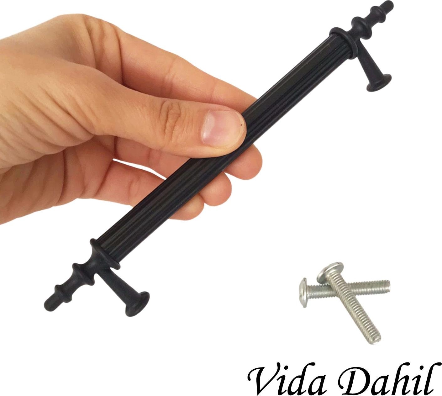 20 Adet Erciyes Kulp Siyah 128 mm Kulp Mobilya Mutfak Dolabı Çekmece Dolap Kapak Kulpu Kulbu Metal Kulpları