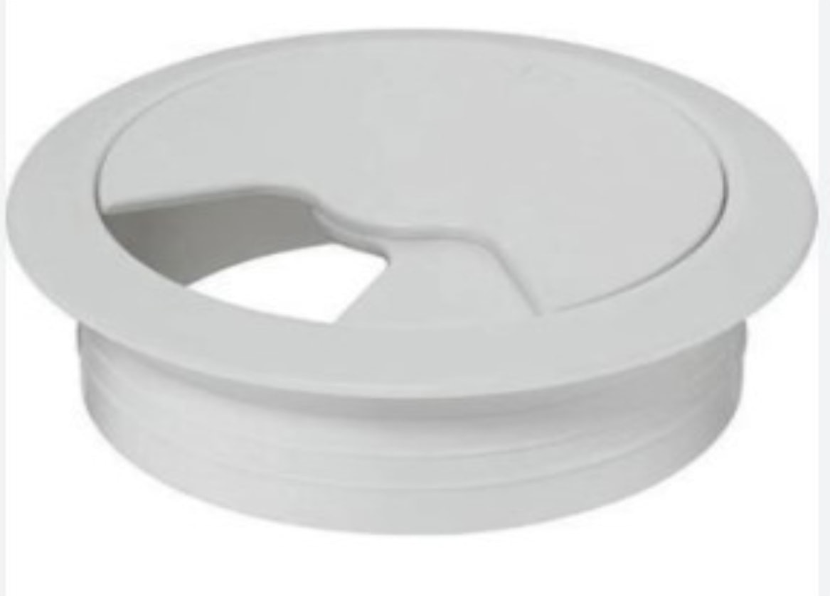 Masa Üstü Kablo Kanalı Deliği Kapağı Beyaz Masa Kapağı 8 cm (5 Adet)