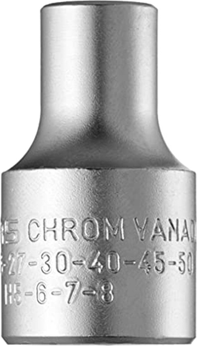 Izeltaş 1113063008 1/2" Altı Köşe Lokma Anahtar (Manyetik), Krom, 8 mm Anahtarlar