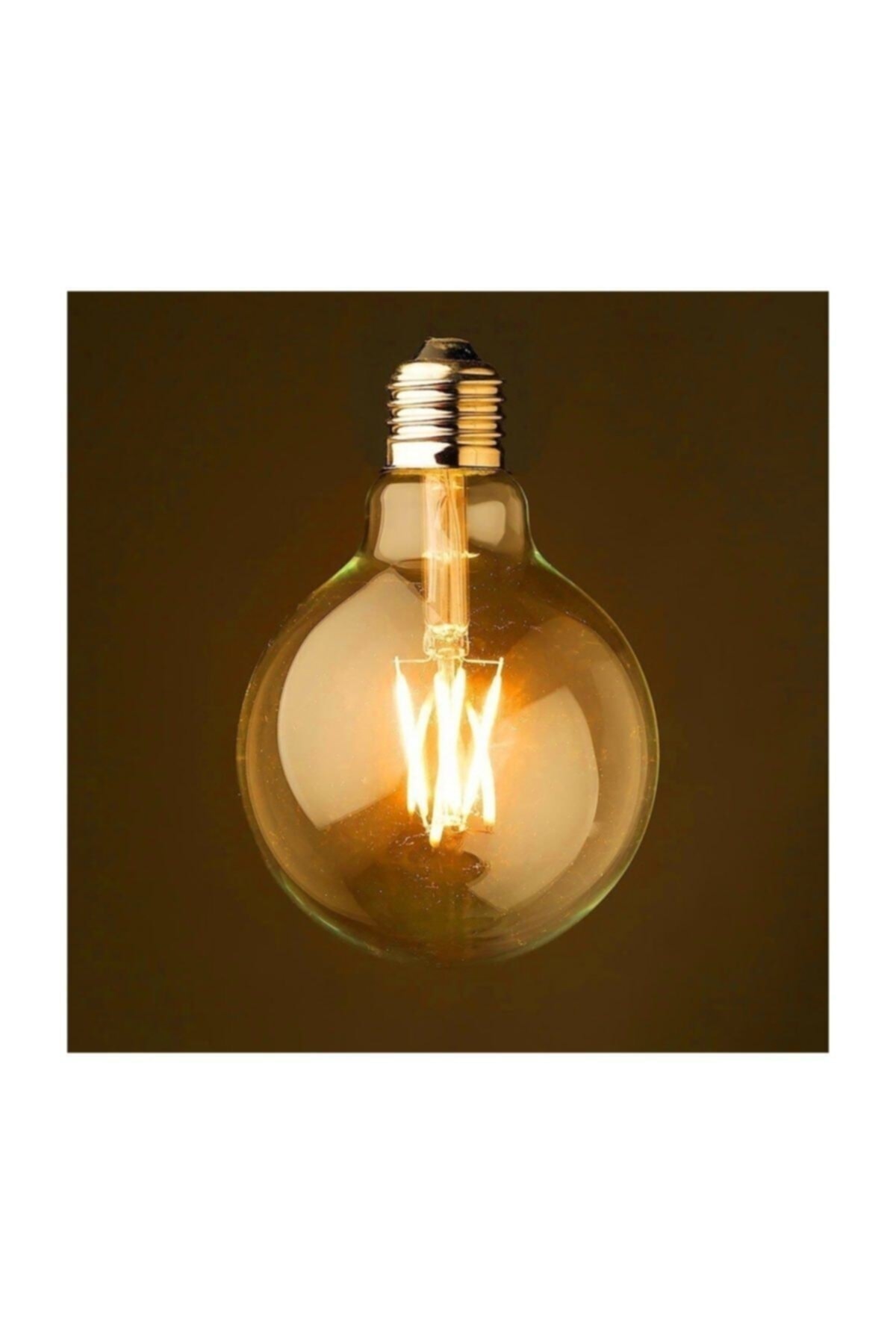 G95 Flamanlı Rustik Led Ampul 5'li Dekoratif Vintage Aydınlatma Amber Rengi